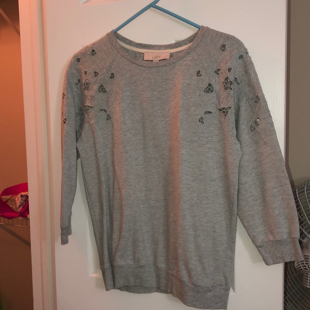 Gray Long-Sleeve Top